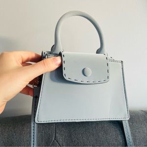 Zara Cartoon-like Stitched Firm Crossbody Neoprene Scuba Purse Mini Rigid Bag